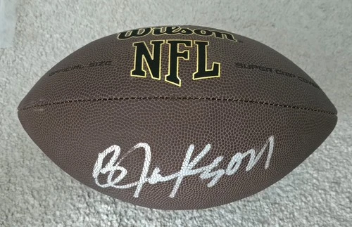 🔥 Bo Jackson Signed Full Size Football w/COA WOW! Raiders
