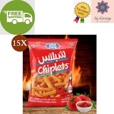 15er Pack X Fico Crunchy Chiplets Corn Chips Sticks Ketchup Geschmack (18g)