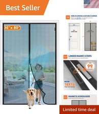 Magnetic Screen Door Fit Door Size 36 x 80 Inch, Screen Size 38" x 81" Strong...