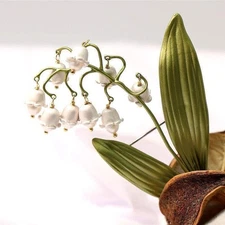 Leaf Lily of Valley Flower Corsage Brooch Pin Woman Accessories Brooches Jewelry