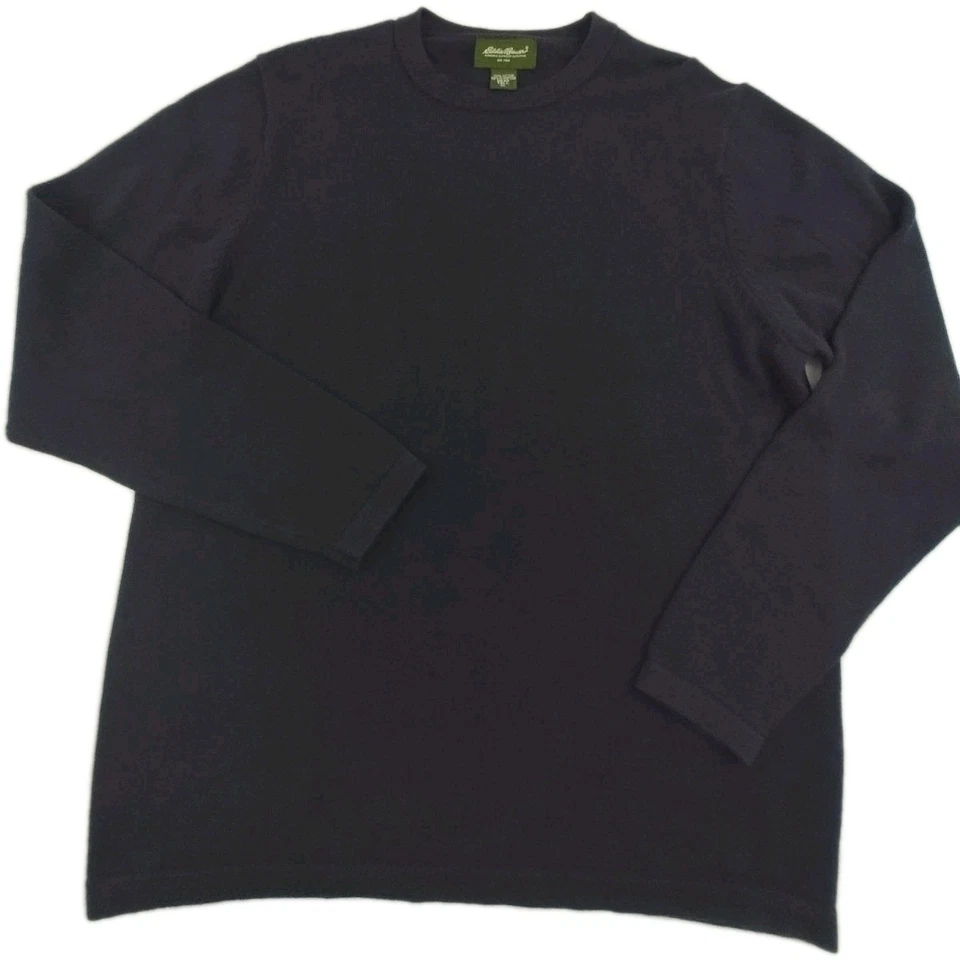 Vintage Eddie Bauer Sweatshirt Black Pullover Crew Neck Cotton Men's XL Tall 46 - Image 3 of 4