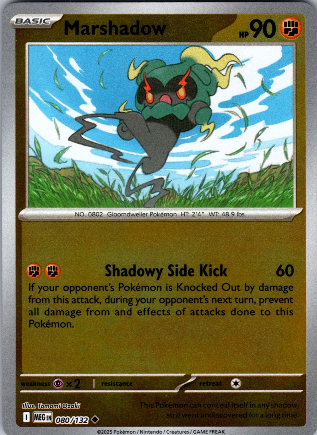 Marshadow - 080/132 Uncommon Reverse Holo ME01: Mega Evolution NM