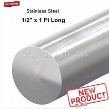 Stainless Steel Round Stock 1/2" x 1 Foot Long 316 Unpolished Solid Rod NEW