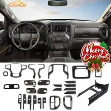 Center Console Interior Trim Covers Decor For Chevy Silverado 19-25 Accessories