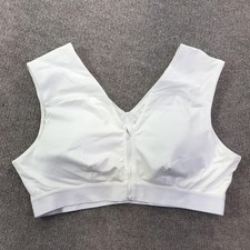 Tommie Copper Sports Bra Womens 3XL White Front Zip Support Znergy Activewear