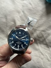 Timex Pan Am Day/Date 42mm Chronograph Leather Strap Watch TWG030000 