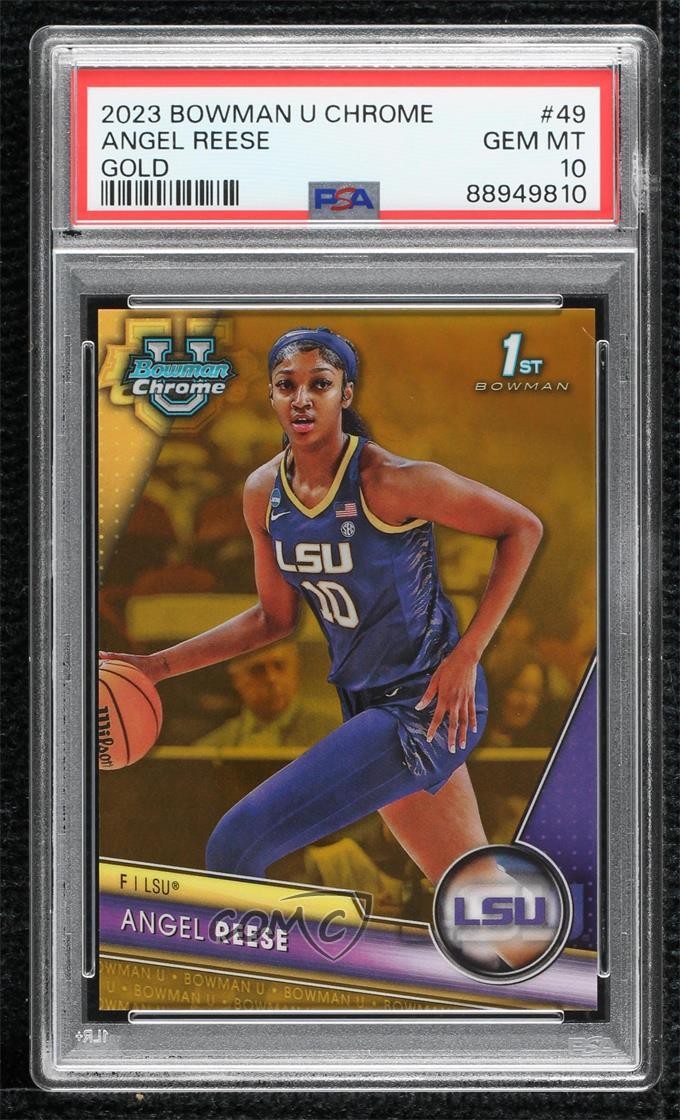2023-24 Bowman U Chrome Gold Refractor /50 Angel Reese #49 PSA 10 GEM MT