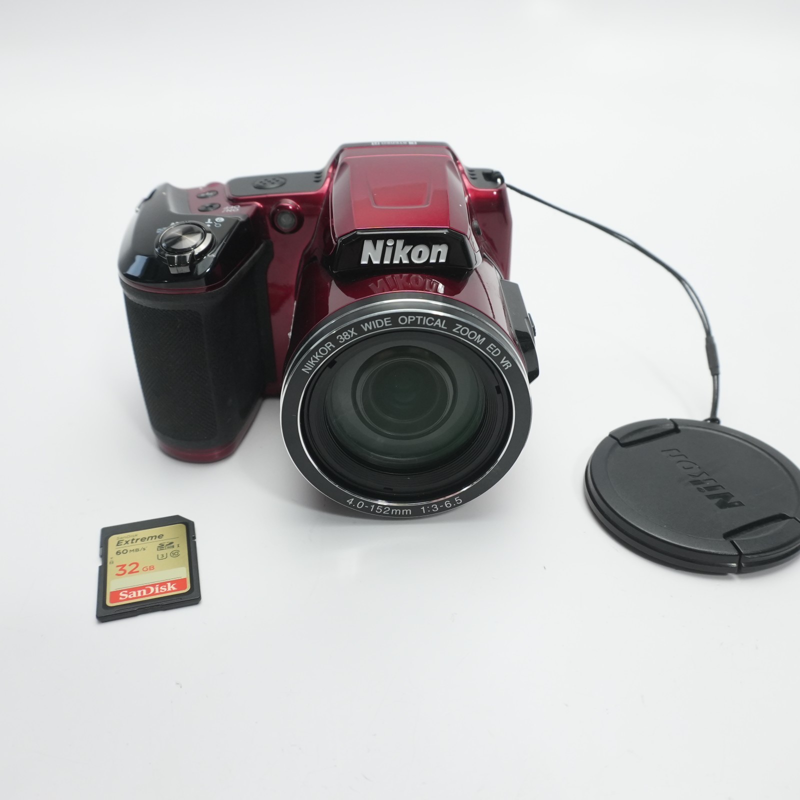 Nikon Coolpix L840 16 MP Digital Camera 38x Optical Zoom Red Full-HD WiFi/ NFC