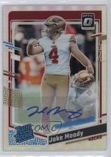 2023 Panini Donruss Optic Rated Rookie Holo Prizm /150 Jake Moody #289 Auto x2o