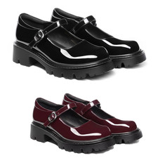 Women's Platform Round Toe Mary Jane Pumps Chunky Block Heel Dress Shoes