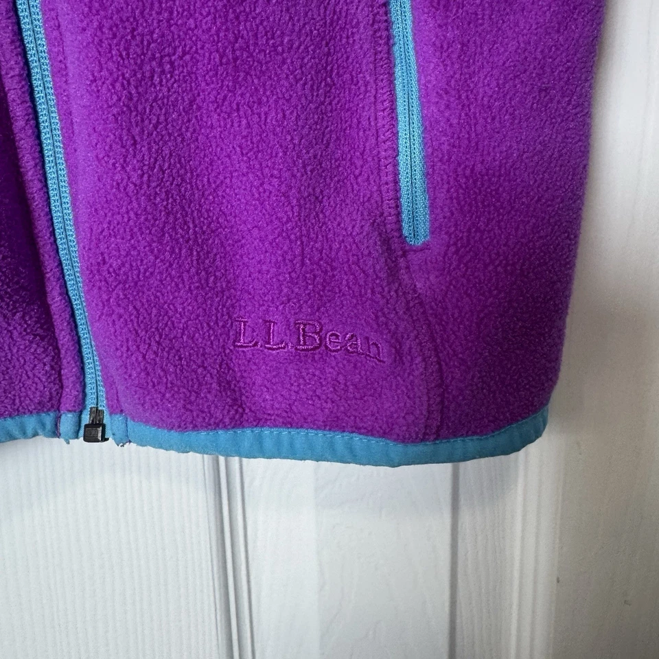 LL Bean Chaqueta Juvenil L 6x-7 Rosa Vellón Cremallera Senderismo Aire Libre Informal Niñas Foto 2 de 4
