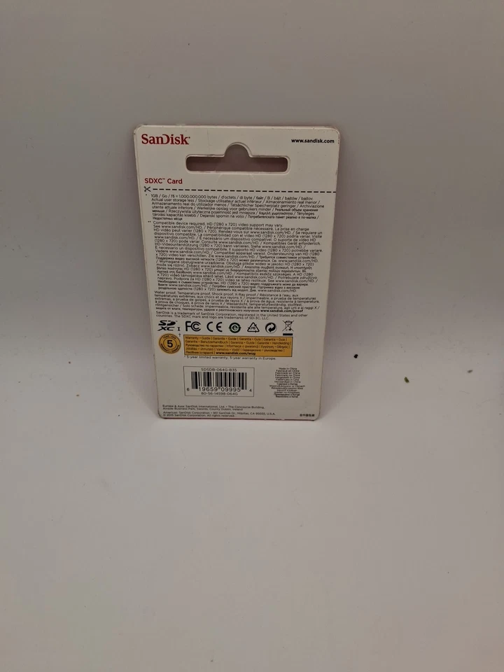 SanDisk 64GB SD Card SDXC SDHC MEMORY CARD 64 GB For Digital Cameras - Image 2 of 2