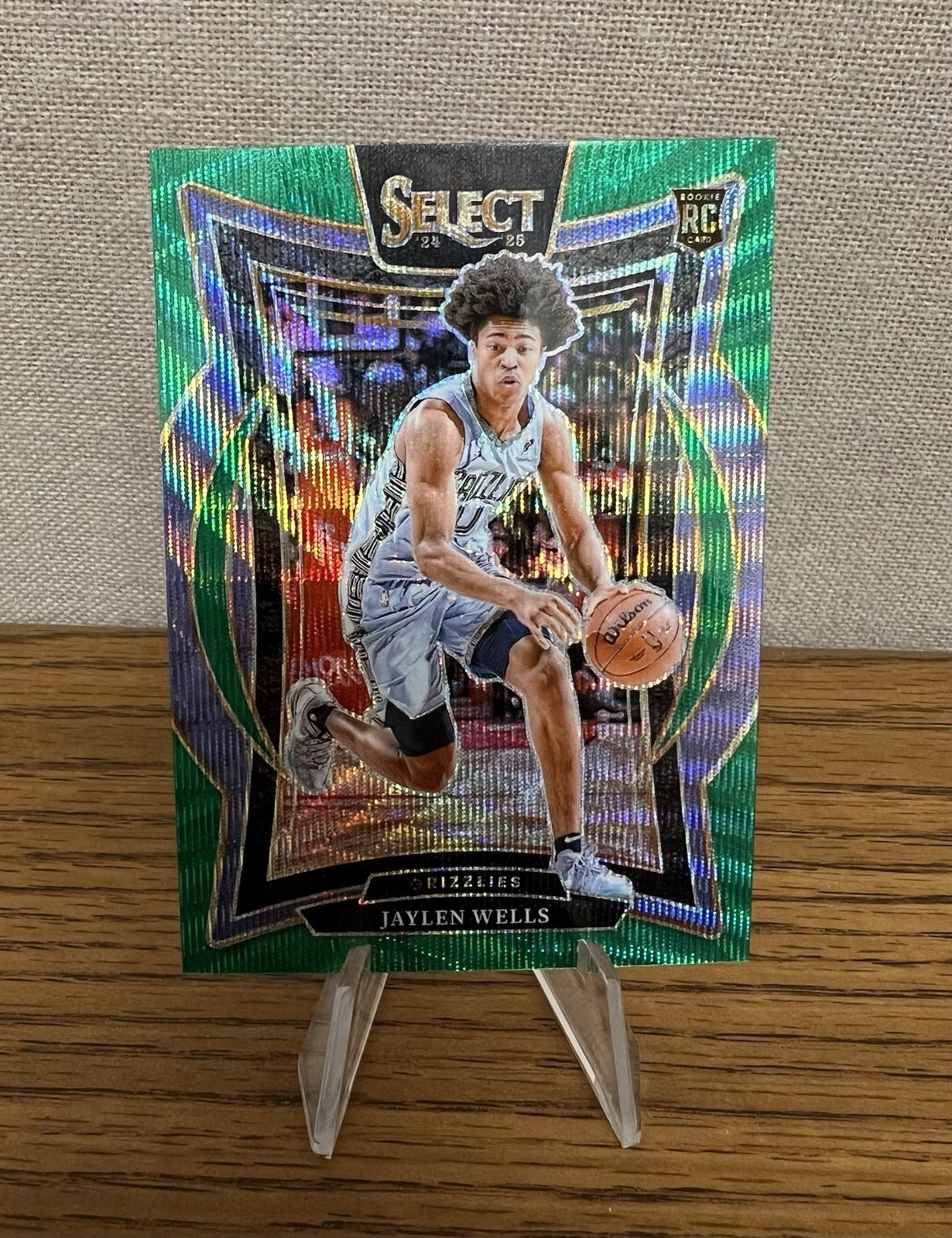Jaylen Wells 2024-25 Select International Concourse Green Wave Prizm #38/50 RC