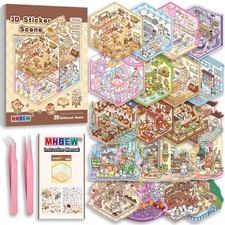 20 Sets DIY 3D Sticker Scene Book  Creative Crafting for Kids  Adults