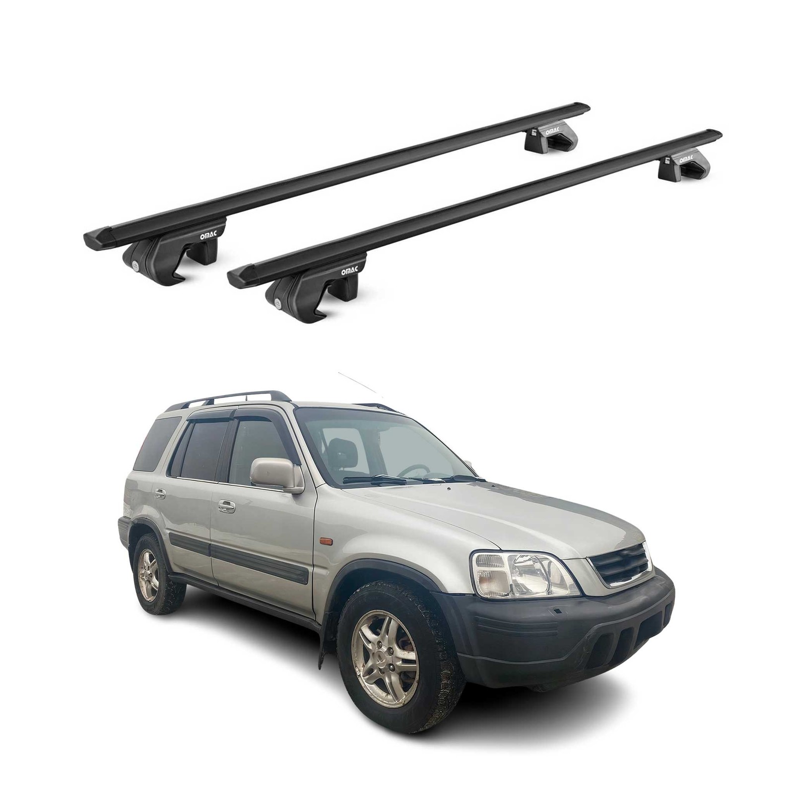 Barres de toit transversales alu noir Honda CRV RD 1996 1997 1998 1999 2000 2001 2002