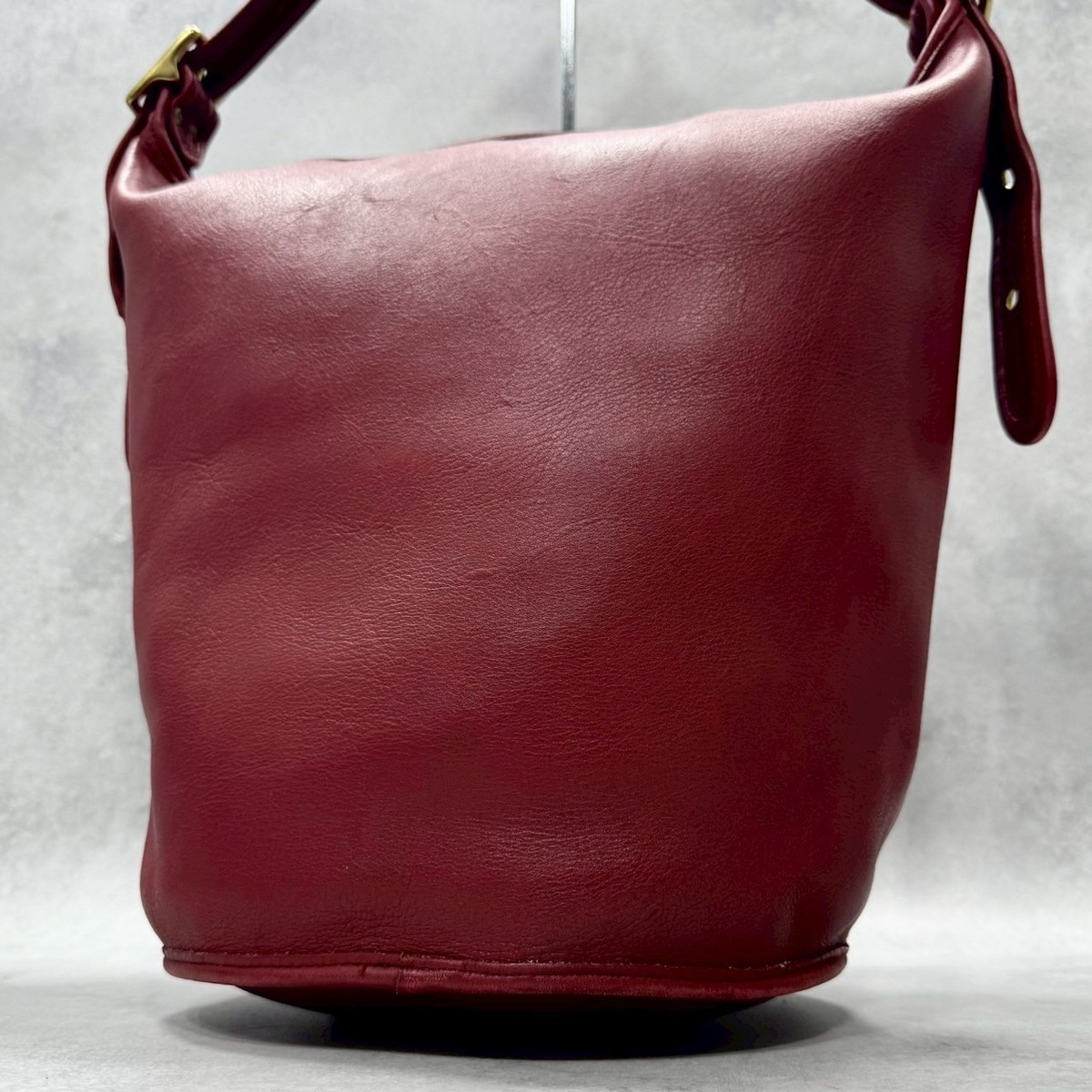 COACH 9085 Vintage Red Bucket Shoulder Bag Glove-Tanned Leather 