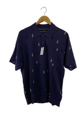 WACKO MARIA DIAMOND JACQUARD KNIT Knitted Sweater Thick M Cotton Purple All ov