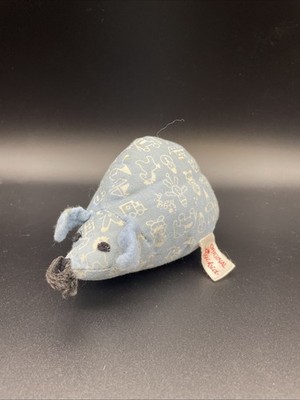 Sigikid Maus blau Weiss Muster  Kuscheltier Plüschtier Stofftier Ratte