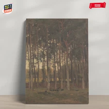 1800s Forest Landscape Painting Canvas Print Poster Home Decor