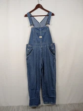 VTG Old Navy Overalls Mens L Blue Denim Y2K Carpenter Grunge Workwear 90s A055