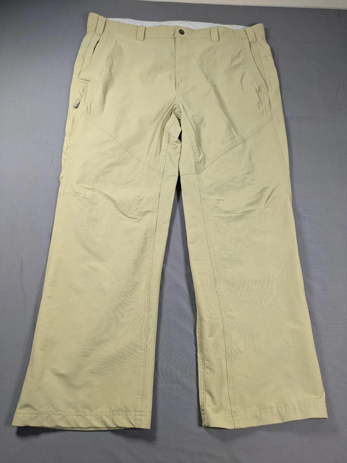 Columbia Pants Mens 40x30 Beige Omni-Shade Omni-Shield Zip Pocket Hiking Stretch
