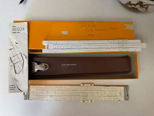 Vintage Dietzgen Multiphase Style 1738 Slide Rule étui cuir boîte instructions