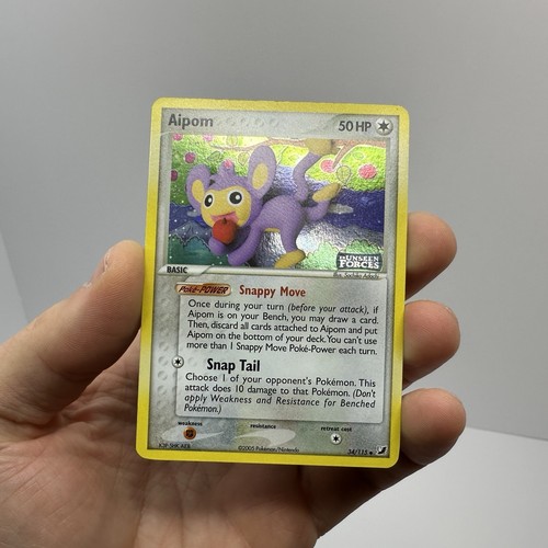 Pokemon Card Aipom Unseen Forces 34/115 Reverse Holo Stamped NM - Picture 3 of 5
