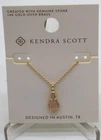 Kendra Scott Jesse Pendant Necklace 14K Gold Over Brass Rose Quartz NWT