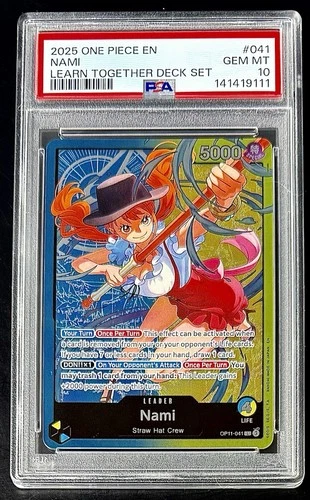 PSA 10 One Piece OP11-041 L - Nami - EN - Foil - LD01 - Learn Together Deck