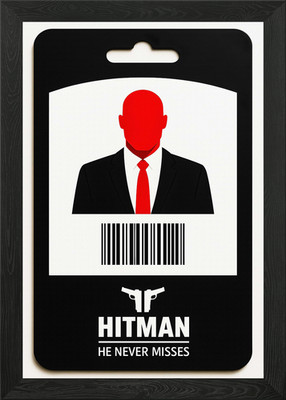 Hitman Ausweis minimalistisches Design gerahmtes Wandbild Poster Leinwanddruck Bild