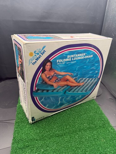 Vintage The Wet Set By Intex Suntanner Folding Lounge-Chair Float 80" X 37" 1994