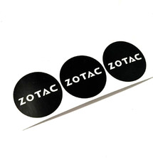 3 x ZOTAC GPU Round Graphics Card Fan Sticker Label Logo Decal 30mm