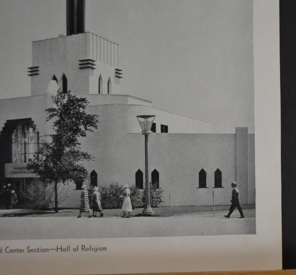 Impresión de arte antigua Feria Mundial de Chicago Salón de la Religión Pabst Casino 1933 Historia Foto 3 de 4