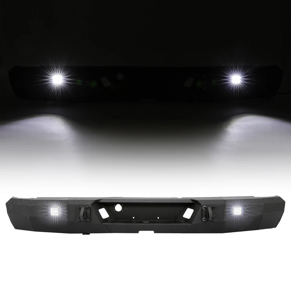 Black Rear Bumper w/LED Light For 2003-2009 04 05 06 08 Dodge Ram 1500 2500 3500 — 第 2/4 张图片