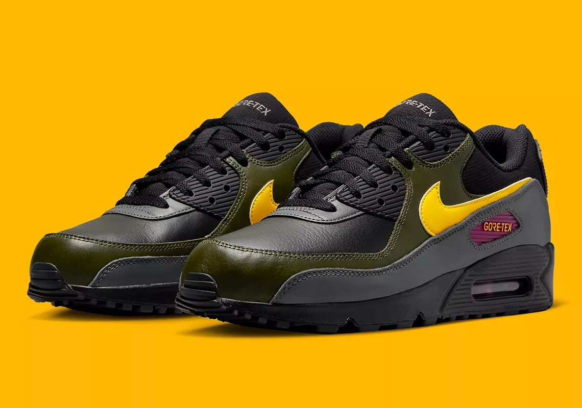 Nike Air Max 90 GTX Gore Tex Black Tour Yellow Cargo Khaki DJ9779