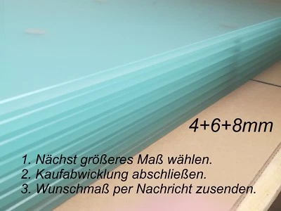 ELISANDO Glasscheibe Zuschnitt auf Wunschmaß Satiniertes Glas Glasplatte Glasboden NEU