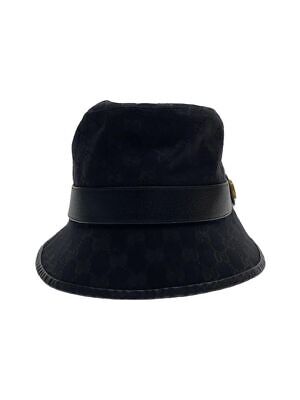 GUCCI Hat GG Canvas Fedora Polyester Black Women's 576587 GUCCI Hat GG Canvas Fedora Polyester Black Women's 576587