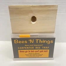 Carpenter Bee Trap Outdoor Hanging Wood Jar Catcher No Chemicals 15ft Coverage