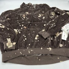 Treasure Bond Brown Splatter Velvet Hoodie NWT Size 1X