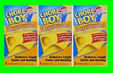 3-2pks CHORE BOY Golden Fleece Scouring Cloths Pads Scrubs Cleaning Kitchen Tool