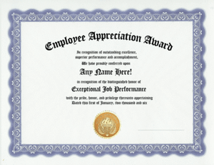 employee appreciation award certificate office job work employee certificates of appreciation