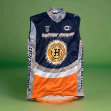 Louis Garneau M Men's Medium Sleeveless Tank Cycling Biking Half Zip Multi Color