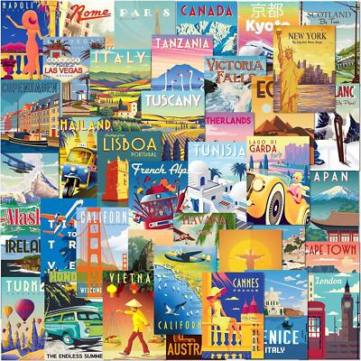 40 x Retro Reise Postkarten gemischt Multipack aus vielen beliebten und in