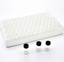 Pack of 100 Glass Vials with Black Phenolic Screw Caps 2ml Clear