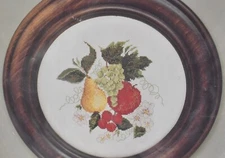 Mixed Fruit Cross Stitch Kit Grapes Pear Apple Cherries Flowers Fond Memories