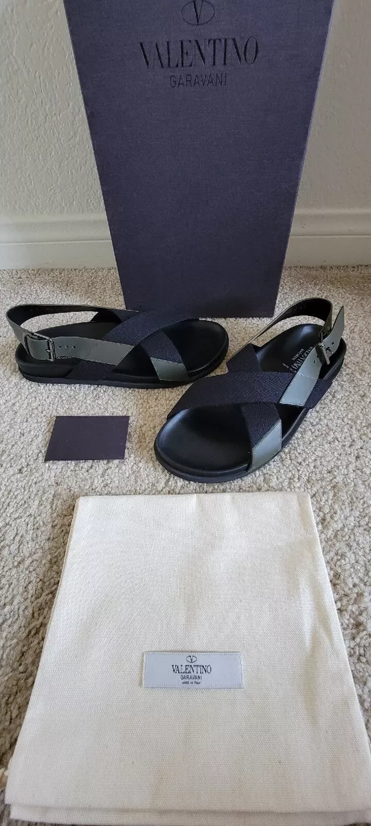 Valentino flat slide deals sandal with crossover straps
