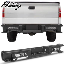 For 2006-2014 Ford F-150 Upgrade Steel Rear Bumper W/Sensor Holes&D-Ring Mount
