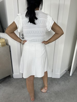 BNWT LIPSY OFF WHITE RUFFLE SLEEVE 