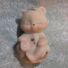 Fenton Hand-Painted Floral Art Glass Bear Figurine Signed Cronin/Stroup 2001