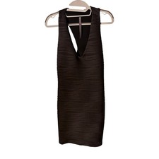 Abi Ferrin Textured Racerback Bodycon Mini Dress Made in USA Y2K LBD Indie L